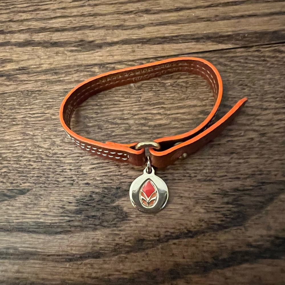 Orange & Tan Leather Bracelet